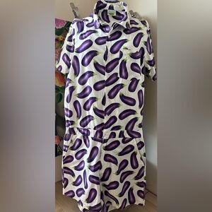 ZESTIES MALE ROMPER-EGGPLANT COTTON/SPANDEX BLEND, STRETCHY Sz. S. QUIRKY